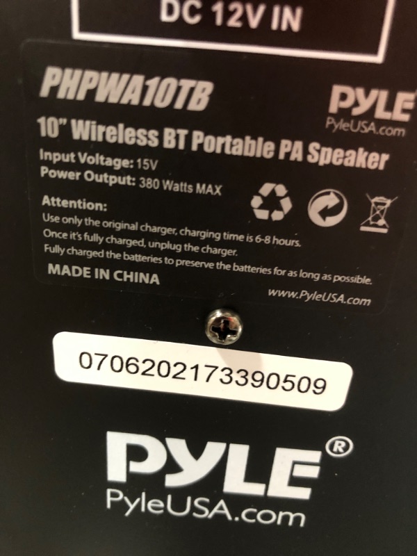 Photo 4 of 10’’ Portable PA Speaker System - Wireless BT Streaming PA & Karaoke Party Audio Speaker, Two Wireless Mic, Wired Microphone, Tablet Stand