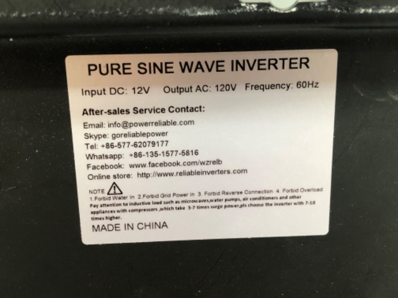 Photo 4 of **PARTS ONLY**  RBP-500012S Pure Sine Wave 5000W 12V Power Inverter DC to AC Power - Solar, RV
