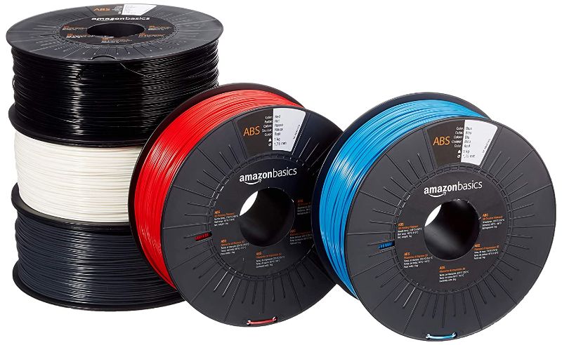 Photo 1 of Amazon Basics ABS 3D Printer Filament, 1.75mm, 5 Assorted Colors, 