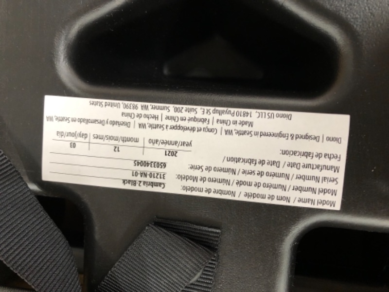 Photo 3 of Diono Cambria 2 XL, Dual Latch Connectors, 2-in-1 Belt Positioning Booster Seat, High-Back to Backless Booster with Space and Room to Grow, 8 Years 1 Booster Seat, Black
?16.1 x 20.1 x 29.9 inches
