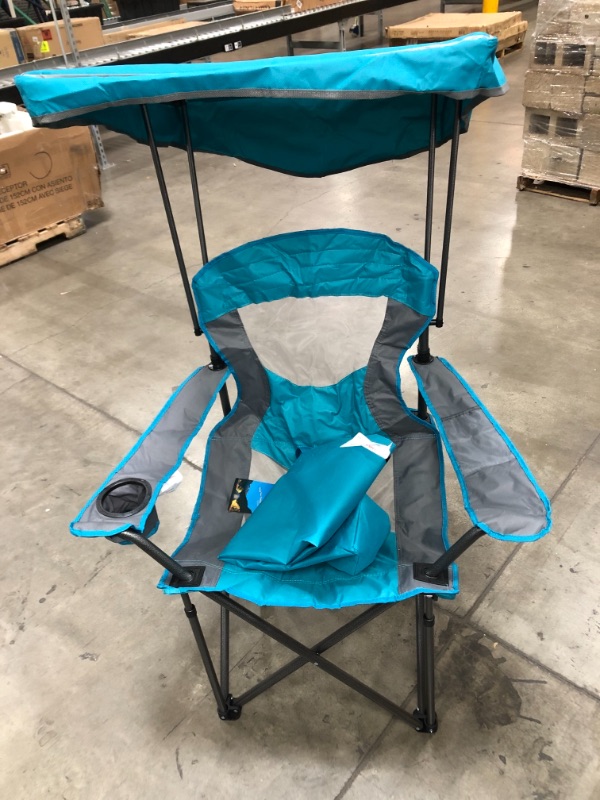 Photo 2 of ALPHA CAMP Heavy Duty Canopy Lounge Chair Sunshade Hiking Travel Chair with Cup Holder Enamel Blue
