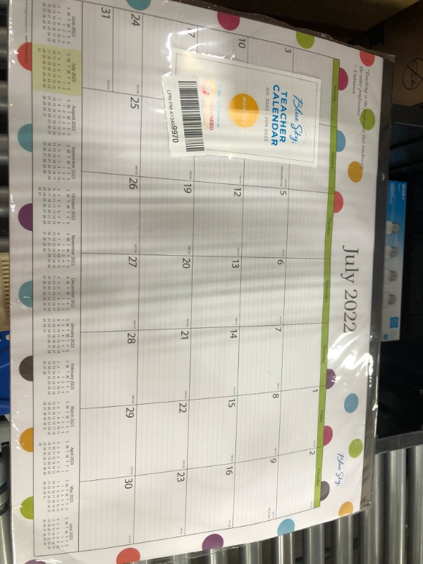 Photo 2 of july 2022-2023 teacher monthly desk calendar & GE 10W (65W Equivalent) Dimmable BR30 Soft White 4-Pack