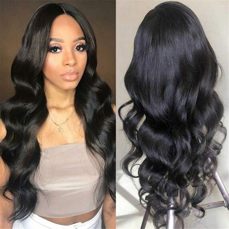 Photo 1 of MDL Hair 28 inch 4x4 Lace Front Body Wave Human Hair Wigs Brazilian Virgin Hair 4x4 Lace Closure Wig 130% Density Pre Plucked Hairline Human Hair Lace Front Wig
