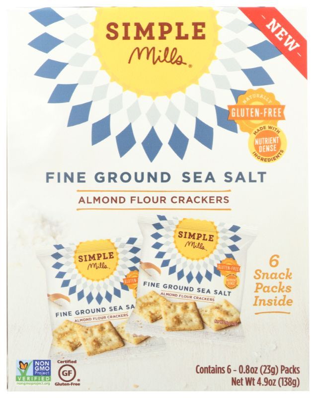 Photo 1 of **NON-REFUNDABLE** Simple Mills Almond Flour Crackers Gluten Free Sea Salt 6 Packs
 EXP 05/0/22