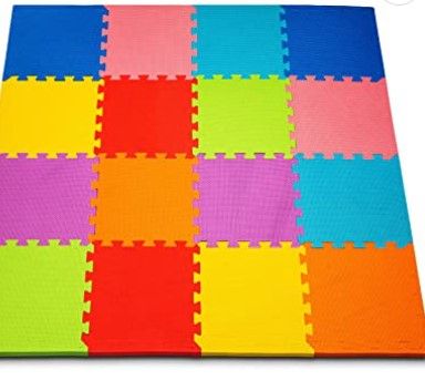 Photo 1 of  Foam Play Mat for Baby Kids Interlocking Foam Puzzle Floor Mats Assorted Colors 12 Pcs