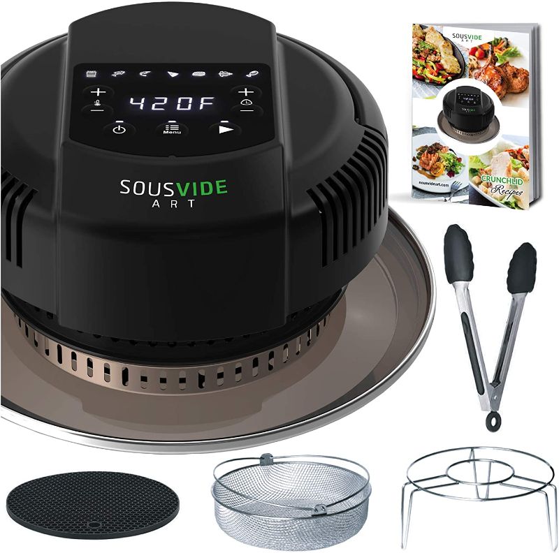 Photo 1 of 7 In 1 Air Fryer Lid for Instant Pot Pressure Cooker Attachment | Best 1000W Instant Pot Air Fryer Lid 8 qt and 6 qt | Instant Pot Fryer Lid Accessories Include Basket, Rack, Mat, Tongs, Cookbook | Instant Pot Pro Lid Crunch Lid with 7 Presets
