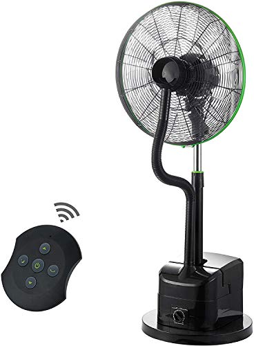 Photo 1 of Simple Deluxe 18 Inch Misting Fan Adjustable Height Oscillating Cooling Pedestal with Remote Control, Ideal for Backyards, Patios, 18inch, Black