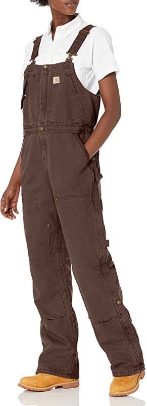 Photo 1 of Carhartt womens Weathered Duck Wildwood Bib Overalls (Regular l)
