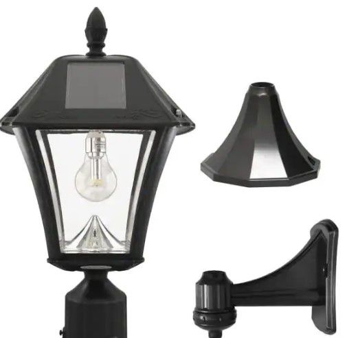 Photo 1 of GAMA SONIC
Baytown II Bulb 1-Light Black LED Outdoor Solar Post Light with Wall Sconce and Pier Base Mount Options