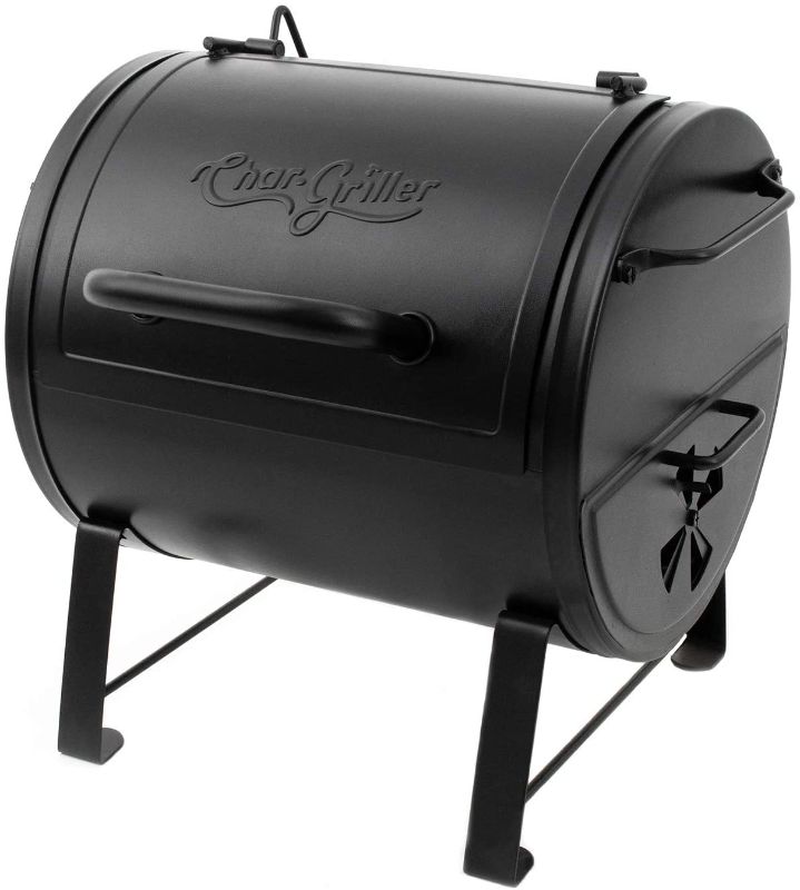 Photo 1 of Char-Griller E82424 Smoker Side Fire Box Portable Charcoal Grill, Black
