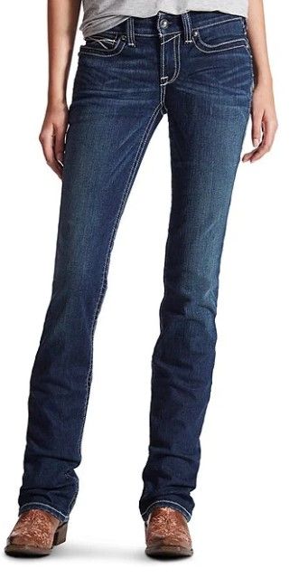 Photo 1 of ARIAT REAL Icon Mid Rise Stretch Straight Leg Jeans SIZE 28R 
