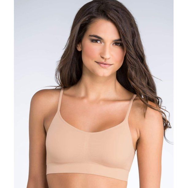 Photo 1 of Jockey Generation Women's 2 Seamfree Cami Strap Bralette - SMALL /LIGHT & BLACK
