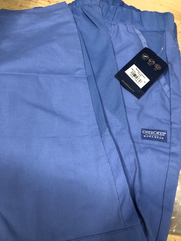 Photo 2 of Cherokee Workwear Professionals Women Scrubs Pant Mid Rise Jogger, M Petite, Ciel Blue
