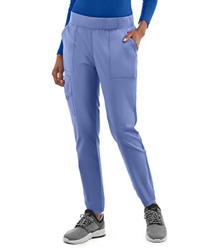 Photo 1 of Cherokee Workwear Professionals Women Scrubs Pant Mid Rise Jogger, M Petite, Ciel Blue
