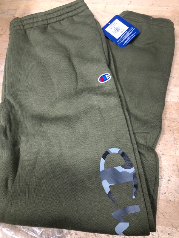 Photo 2 of Champion Sweatpants CARGO - Olive Script Logo Fleece Joggers SIZE XL