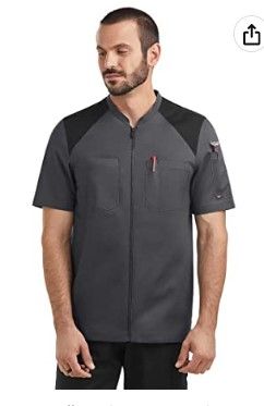 Photo 1 of CHEF 360 Men's Stretch Zip Front Chef Coat with Mesh Yoke SIZE 2XL