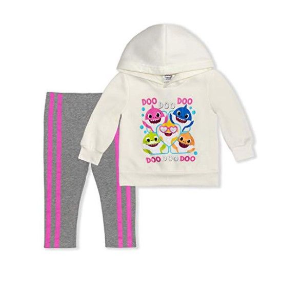 Photo 1 of Baby Shark Toddler Girls' Fleece Pullover Hoodie Sweatshirt & Leggings, 2-Piece Outfit Set SIZE 2T
