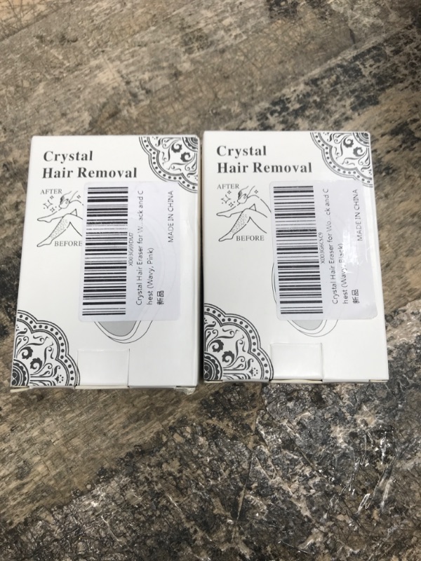 Photo 2 of *2 pack**Crystal Hair Eraser for Women and Men. Reusable Painless Magic Nano Crystal Exfoliating and Hair Removal Tool, Used for Arms, Legs, Back and Chest (Wavy, Pink)