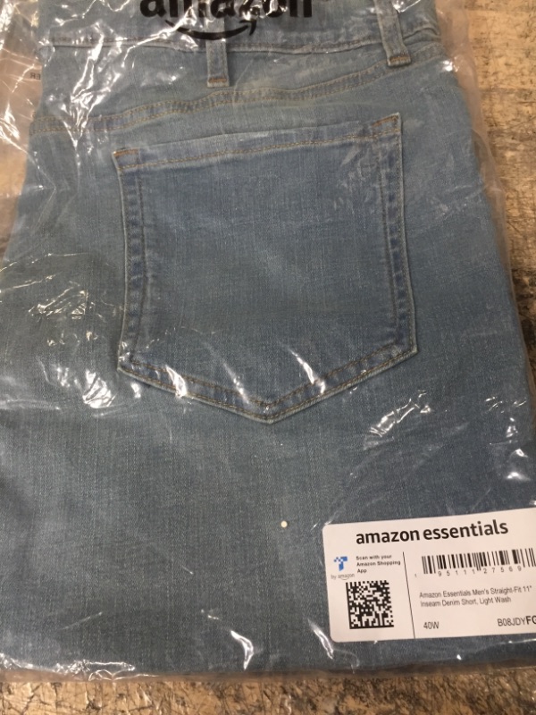 Photo 2 of Amazon Essentials Men's Straight-Fit 11" Inseam Denim Short 40W