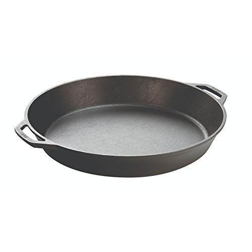 Photo 1 of **HAS CRACK ON SIDE WALL**
Lodge Seasoned Cast Iron Skillet with 2 Loop Handles - 17 Inch Ergonomic Frying Pan
