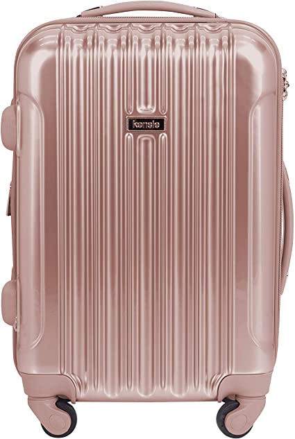 Photo 1 of **HAS DAMAGE**
kensie Women's Alma Hardside Spinner Luggage, Rose Gold, Carry-On 20-Inch
