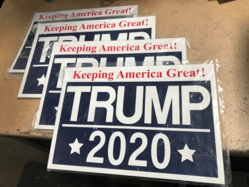 Photo 2 of (Pack of 4) Trump For President 2020 Outdoor Yard Sign - 12x18 - Imagine This Company
