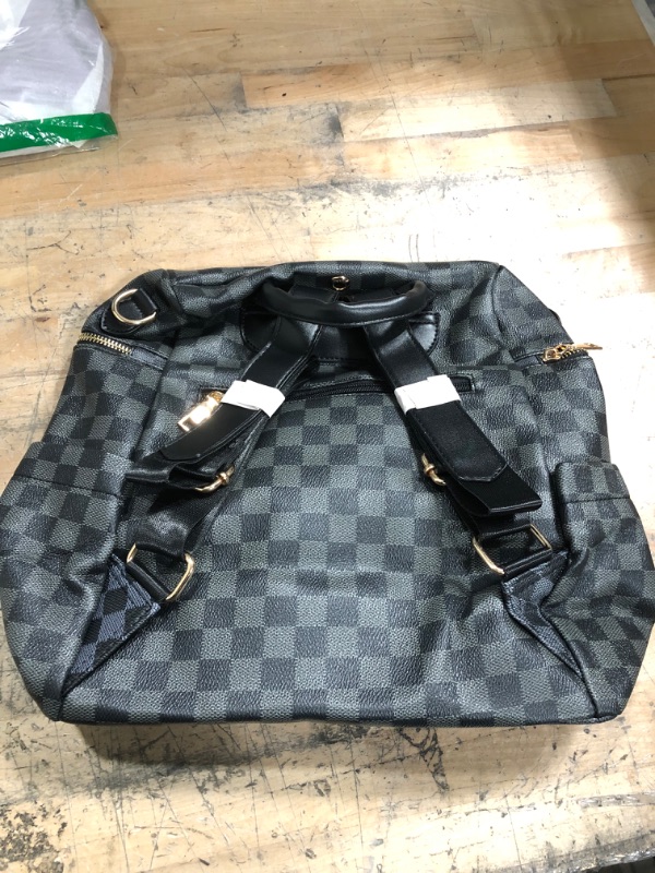 Photo 1 of Backpack Purse for Women Large Capacity Multipurpose Travel Bag Leather Backpack Shoulder Bag Girls Backpack And Purse Black/Grey 