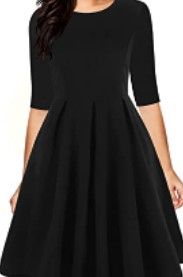 Photo 1 of Veljie Fashion Women's Vintage Half Sleeve O-Neck Casual Dress Black XL