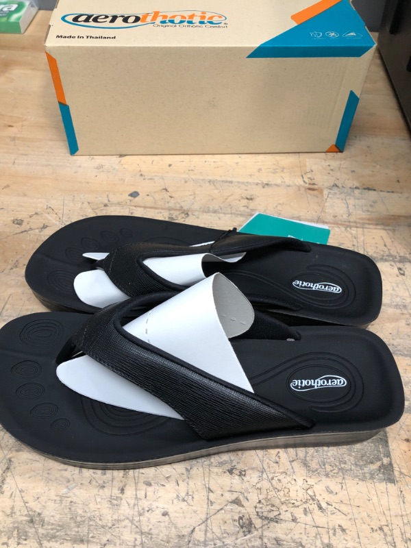 Photo 2 of AEROTHOTIC Original Orthotic Comfort Thong Style Flip Flops Sandals for Women with Arch Support for Comfortable Walk Black 8