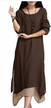 Photo 1 of Anself Women's Dresses Boho Maxi Retro Brown Medium 