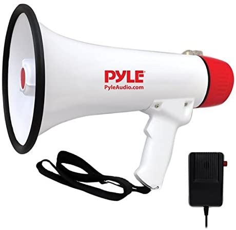 Photo 1 of Pyle Megaphone Speaker PA Bullhorn with Built-in Siren - 50 Watts Adjustable Volume Control and 1200 Yard Range - Ideal for Football