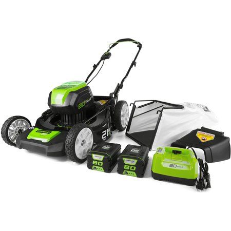 Photo 1 of Greenworks Pro 80-Volt Max Brushless 21-in Push Cordless Electric Lawn Mower 2 Ah (Battery and Charger Included)