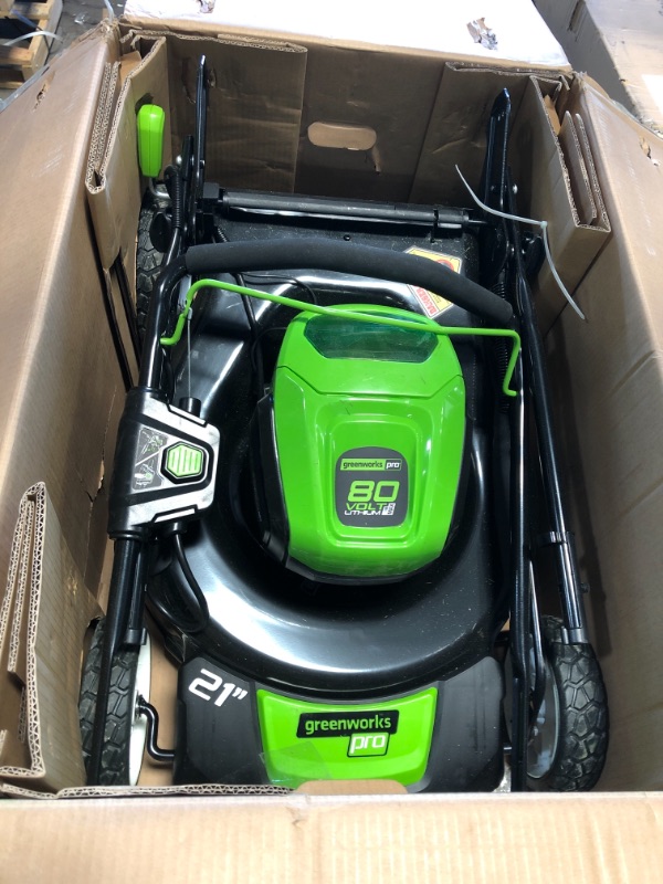 Photo 3 of Greenworks Pro 80-Volt Max Brushless 21-in Push Cordless Electric Lawn Mower 2 Ah (Battery and Charger Included)