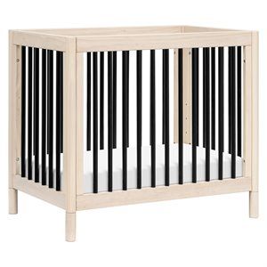 Photo 1 of Babyletto Gelato Wood 4 in 1 Convertible Mini Crib in Washed Natural & Black
