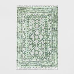 Photo 1 of 5'x7' Spacedye Design Woven Area Rug Green - Threshold™

