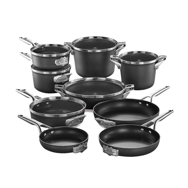 Photo 1 of **MISSING PARTS **Calphalon Premier Space-Saving Hard-Anodized Nonstick Cookware, 15-Piece Set
