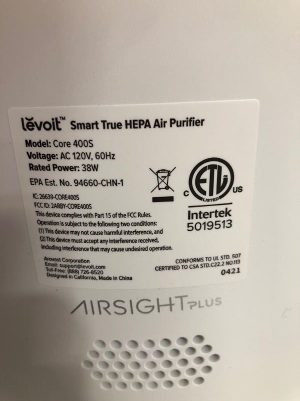 Photo 4 of LEVOIT Air Purifiers for Home Large Room, Smart WiFi and Alexa Control, H13 True HEPA Filter for Allergies, Pets, Smoke, Dust in Bedroom, Auto Mode, M
