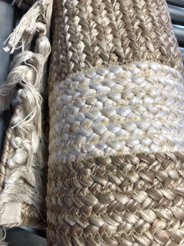 Photo 2 of 5' X 7'' Braided Outdoor Rug with Fringe Neutral/Ivory - Threshold™ Designed with Studio McGee
