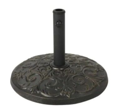 Photo 1 of **DAMAGED*Ruth 56.53 lbs. Concrete Patio Umbrella Base in Hammered Dark Copper