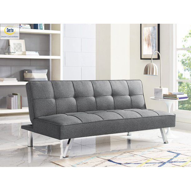 Photo 1 of **MISSING PARTS TOP ONLY** Serta Chelsea Convertible Sofa, Lounger and Full Size Bed, Charcoal Gray Fabric
