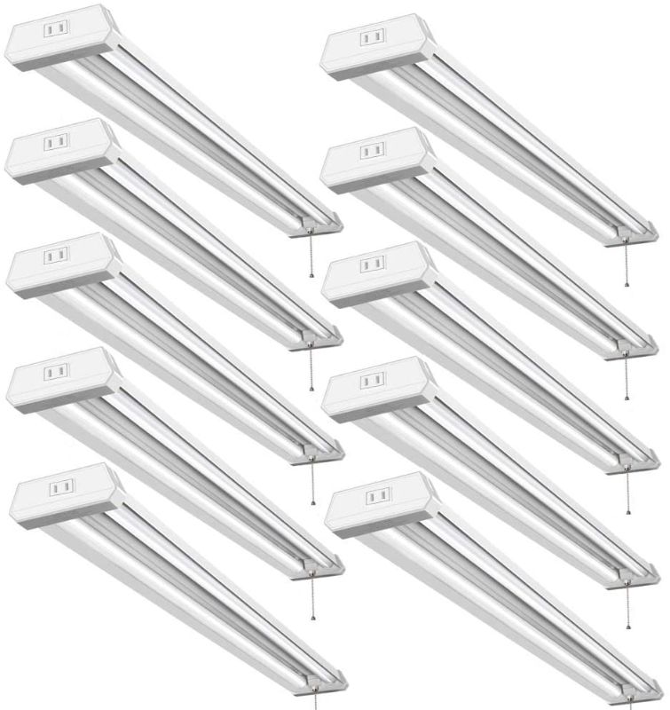 Photo 1 of **MINOR BENDS** Bbounder 10 Pack 4ft Led Shop Light, Led Utility Shop Light, 48 Inch Linkable Integrated Fixture for Garage, 42W(Equivalent 270W), 5000K, Surface + Suspension Mount, ETL Certified.
