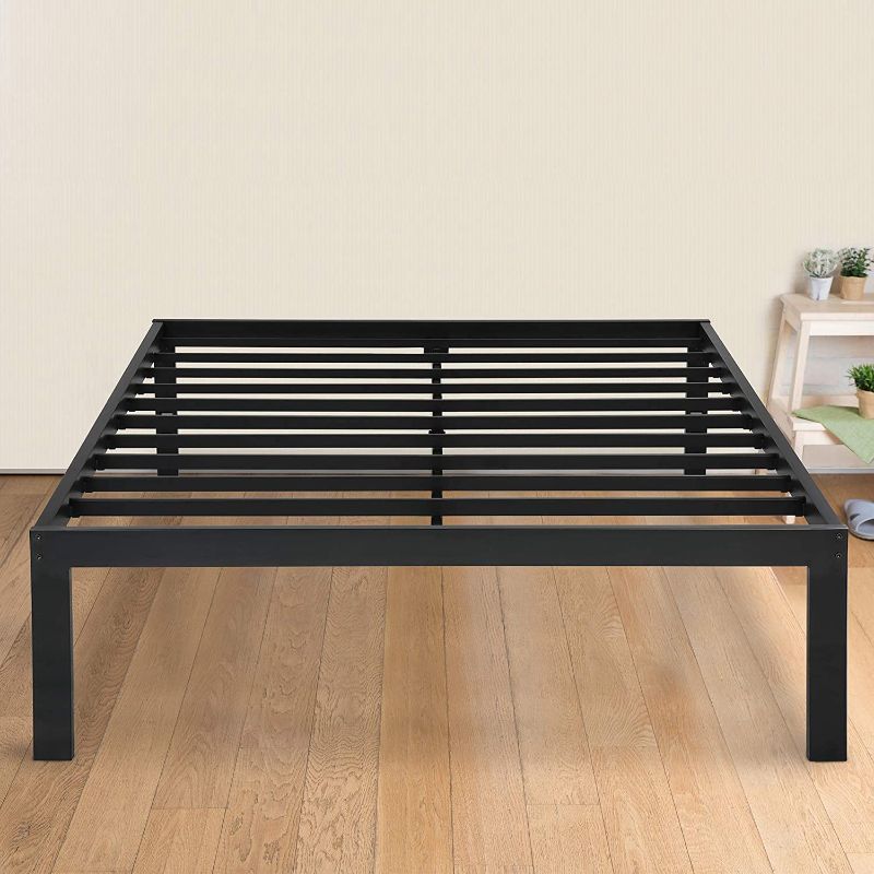 Photo 1 of **MISSING HARDWARE** PrimaSleep 18 Inch Tall Metal Bed Frame/Dura Steel Slat/Anti-Slip Support/No Box Spring Needed, Full, Black
