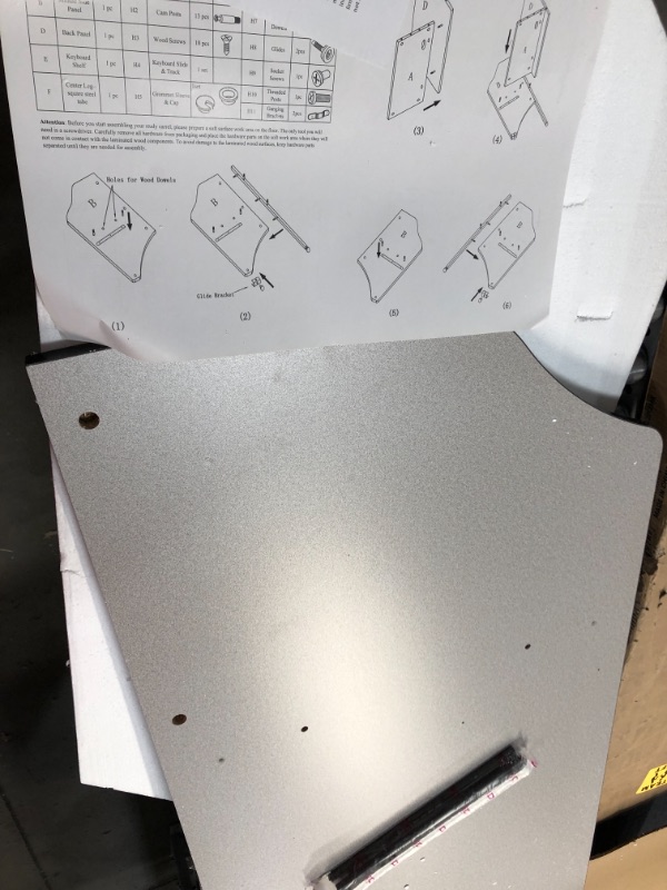 Photo 3 of **MISSING PARTS**DAMAGED** Flash Furniture Starter Study Carrel in Nebula Grey Finish
