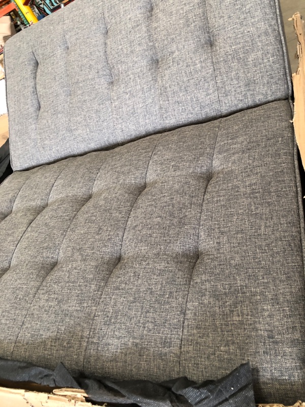 Photo 3 of **MISSING HARDWARE** Strick & Bolton Frazee Convertible Grey Linen Sofa
