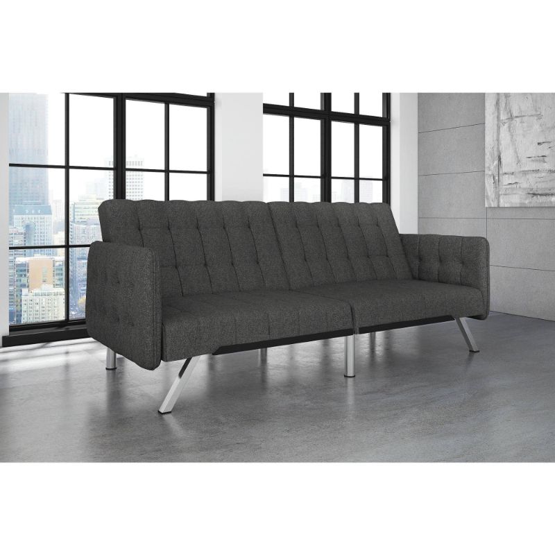 Photo 1 of **MISSING HARDWARE** Strick & Bolton Frazee Convertible Grey Linen Sofa
