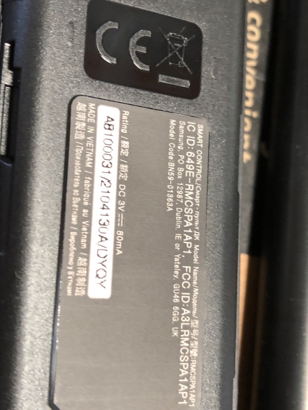 Photo 1 of Samsung Remote Control (BN59-01363A) for Select Samsung TVs - Black (Renewed)

