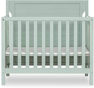 Photo 1 of Dream On Me Bellport 4 in 1 Convertible Mini/Portable Crib I Mini Baby Crib I Includes 1.5 Mattress, Light Seafoam Green
