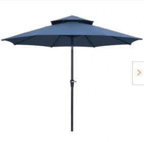 Photo 1 of Abba Patio 11ft Patio Umbrella Outdoor Umbrella Patio Market Table Umbrella Dark blue.