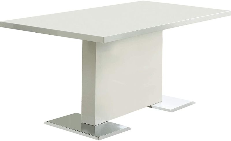 Photo 1 of ***BOX 1 of 2***NOT COMPLETE***
Nameth Dining Table with Metal Base Glossy White
