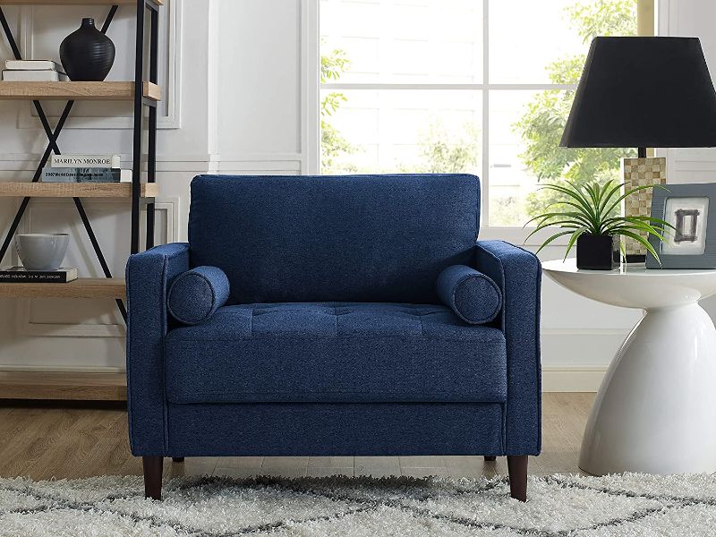 Photo 1 of ***MISSING LEGS*** Lifestyle Solutions Lexington Armchair, 39.8" W x 31.1" D x 33.5" H, Navy Blue
